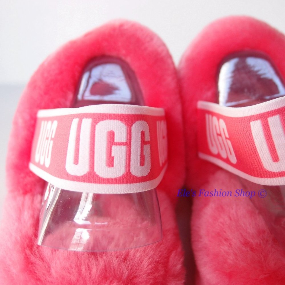 NIB UGG Australia Oh Yeah Sheepskin Slide Sorbet Pink US 8 AUTHENTIC - Picture 9 of 14